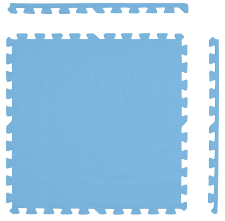 Humbi Schaumstoffbodenmatte 180x180 Großes wasserdichtes sicheres Schaumstoffpuzzle 9 Stück blau, grau, dunkelgrau