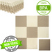 Humbi Schaumstoffbodenmatte 180x180 Großes wasserdichtes sicheres Schaumstoffpuzzle 9 Stück creme, beige