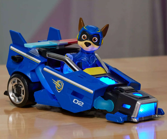 Paw Patrol The Movie 2 Figurenset Chase the dog blue cruiser vehicle light sound