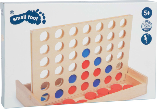 Kleiner Fuß aus Holz Partyspiel "Vier in einer Reihe" 3460