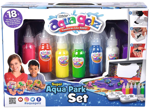 Aqua Gelz Großes Kreativ-Set AquaPark 3D-Tierfiguren 6 Gel-Farben