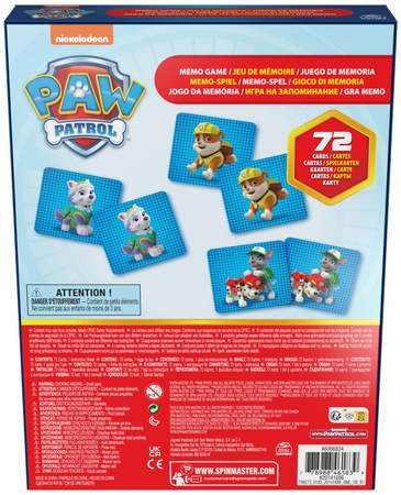 Paw Patrol Memo Kartenspiel 72 Karten