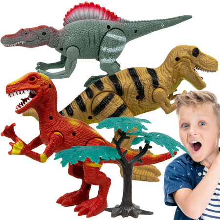 Dinosaurier-Figurenset mit Licht und Geräuschen 3 Stück