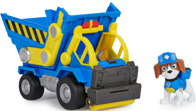 Paw Patrol Rubble Charger Baufahrzeug Roter Heppo Grabber mit Figur 6cm