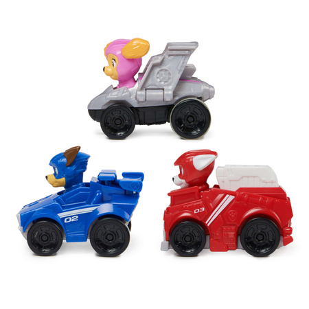 Paw Patrol The Mighty Kinofilm Set mit 3 Mini-Fahrzeugen Hundefiguren Cars