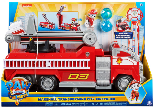 Paw Patrol Marshall Transforming Fire Engine XL Fahrzeug Auto + Figur Der Kinofilm