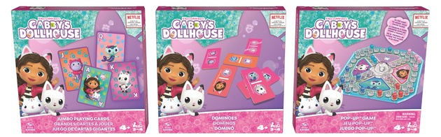 Gabi's Cat House 3-in-1-Spielset Domino Pop-Up-Würfel Jumbo-Karten
