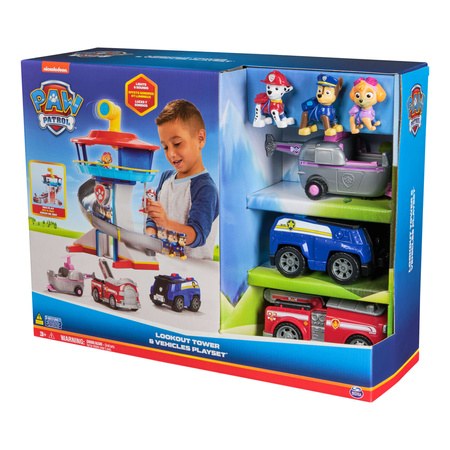 Paw Patrol Hauptquartier mit Licht und Sound, Fahrzeugen und Figuren