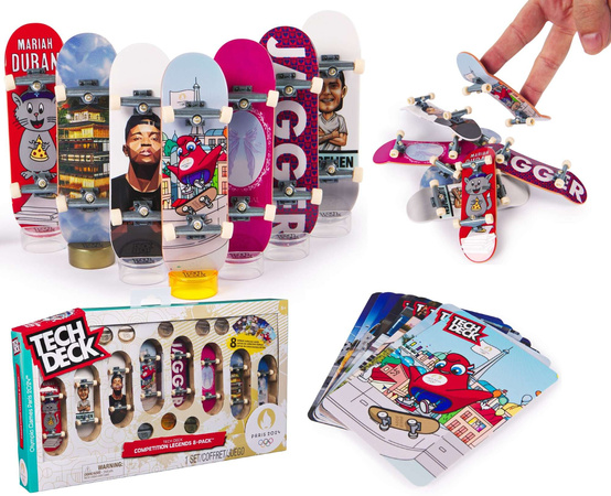 Tech Deck Set Competition Legends Paris 2024 8 Skateboards + Zubehör