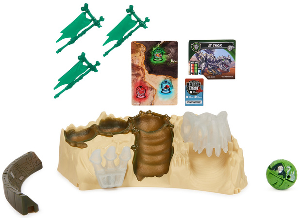 Bakugan Training Set + Titan Trox Dino Clan Figur Grün Strategie Spiel