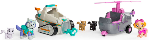 Paw Patrol Skye und Everest Rettungsset Fahrzeuge und Figuren + Katzen
