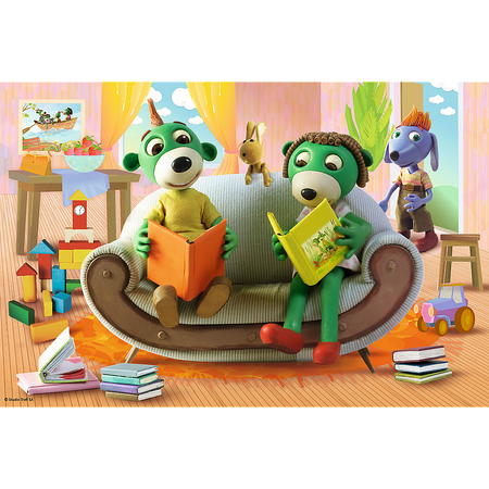 Trefl 17345 Puzzle 60 Die Familie Treflik liest gemeinsam Bücher