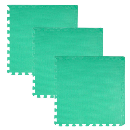 Humbi Schaumstoffbodenmatte 180x180 Großes wasserdichtes sicheres Schaumstoffpuzzle 9 Stück mint, grau, weiß