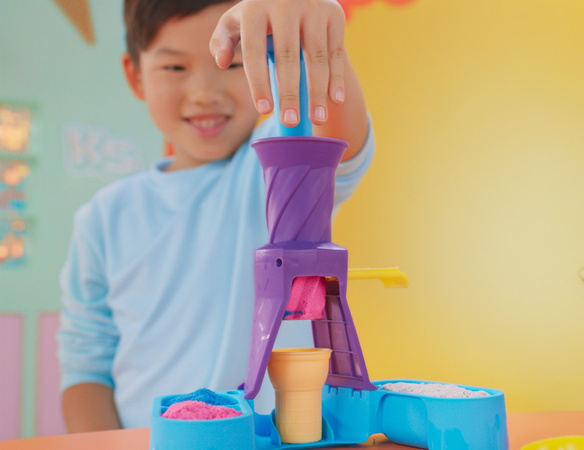 Kinetic Sand kinetischer Sand Eiscreme Set Soft Serve Station + Zubehör