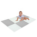 Humbi Schaumstoffmatte 180x120 Großes wasserdichtes sicheres Schaumstoffpuzzle 6 Stück weiß, grau