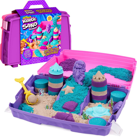 Kinetic Sand kinetischer Sandkoffer-Set Mermaid's Palace 3 Farben + Zubehör
