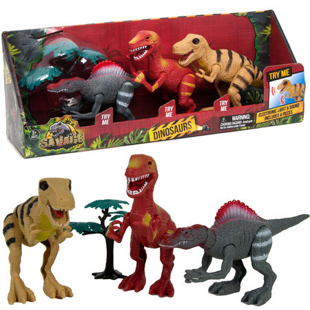 Dinosaurier-Figurenset mit Licht und Geräuschen 3 Stück