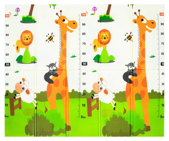Humbi Doppelseitig faltbare Lernmatte aus XPE-Schaumstoff 180x150x1cm Giraffen, Masern, Teddybären, Füchse, Hirschhunde