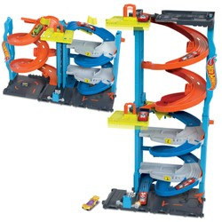 Hot Wheels City transformierbares Rennsportturm-Set + Fahrzeug