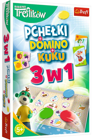 Trefl The Treflik Family 3in1 Flohspiele Domino Kuku