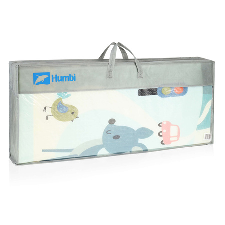 HUMBI Spielmatte Baby, Krabbelmatte, XPE Schaumstoff, Doppelseitig, Flatbar, Wasserdicht, Extra Größe, Teppich Babymatte, Rutschfest, 200x180x1 cm Pastellfarbene Straßenbäume, Hirsche, kontrastierende Bilder