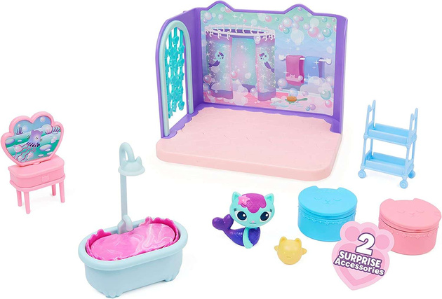 Gabby's Dollhouse Kit Mermaid Bathroom Spa Room MerCat Gabby's Dollhouse + Überraschungen