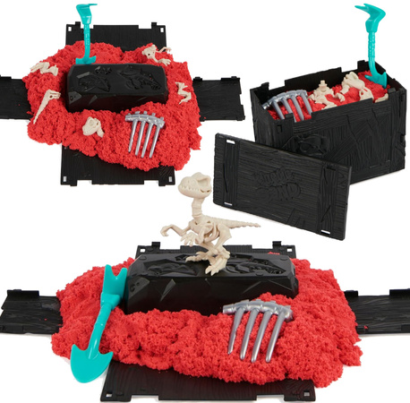 Kinetic Sand Dino XCavate Dinosaurier-Skelett-Suchset Sand und Zubehör