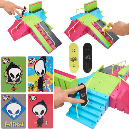 Fingerboard Ramp Neon Mega Park Invasion Skatepark + 4 Trickkarten