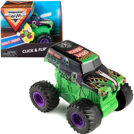 Monster Jam 1:43 Fahrzeug Grave Digger click & flip