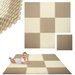 Humbi Schaumstoffbodenmatte 180x180 Großes wasserdichtes sicheres Schaumstoffpuzzle 9 Stück creme, beige