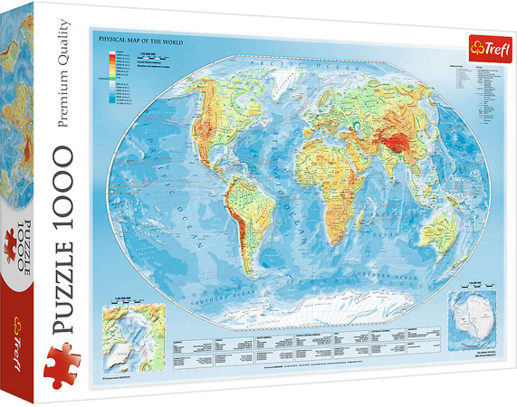 Trefl Puzzle 1000 Elemente Physikalische Karte der Welt