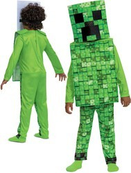 Minecraft Grünes Faschingskostüm Creeper Verkleidung 127-136 cm 7-8 Jahre alt
