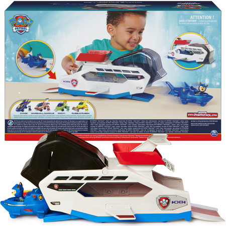 Paw Patrol Aqua Pups Wal-Wasser-Patrouillenboot + Chase-Figur, Fahrzeug