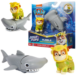 Paw Patrol Aqua Pups Set mit Rubble Figur und Hammer Fisch