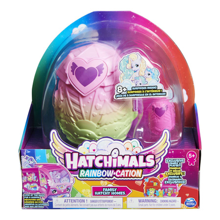 Hatchimals Rainbow-cation Familienhaus mit Figuren großes gelbes Ei