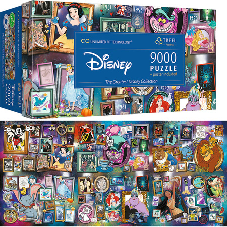 Puzzle Trefl 9000 Elemente The Greatest Disney Collection UFT + Poster