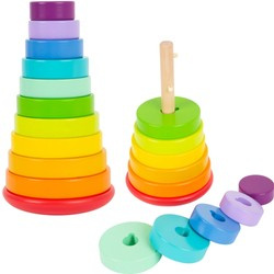Kleiner Fuß aus Holz Regenbogenturm-Puzzle