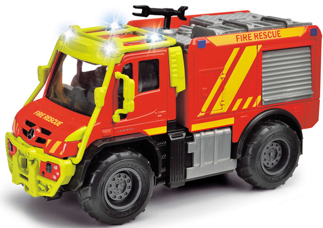 Majorette Rettungsfahrzeug Metall Feuerwehrfahrzeug Unimog Sound Light 13 cm