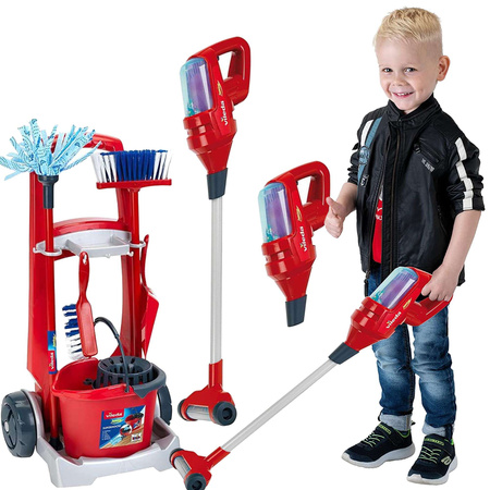 Reinigungswagen mit aufrechtem Staubsauger Vileda für Kinder Klein