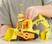 Paw Patrol Rubble und seine Crew Rubble&Crew Rubble Bagger Gelb Bulldozer Baufahrzeug mit Figur 6cm