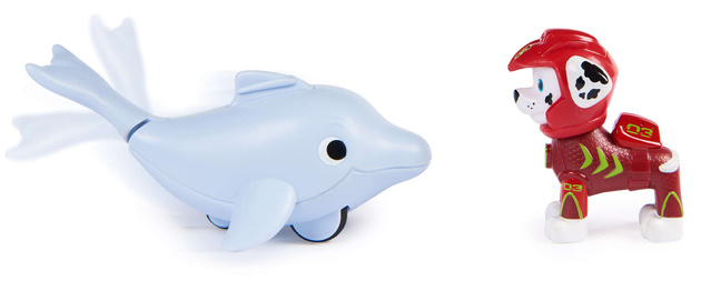 Paw Patrol Aqua Pups Set aus Marshall-Figur und Delfin