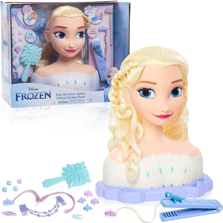 Deluxe Princess Disney großen Kopf Styling und Kämmen Puppe Elsa Die Eiskönigin +Zubehör