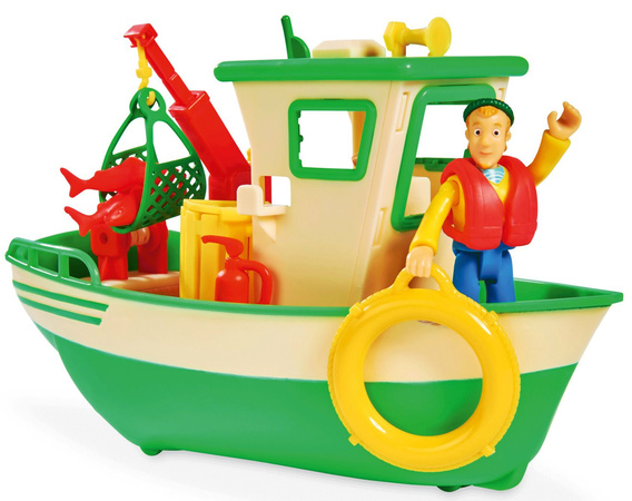 Simba Feuerwehrmann Sam Fischerboot Charliego + Figur + Zubehör