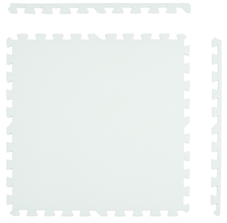 Humbi Schaumstoffbodenmatte 120x120 Großes wasserdichtes sicheres Schaumstoffpuzzle 4 Stück graphit, weiß