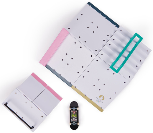 Tech Deck Griffbrettsatz Shane's Ramp + farbiges Sammelbild Skateboard Paris 2024