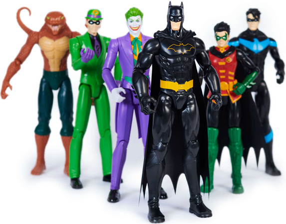 Großes 6-in-1 DC Comics Großfiguren-Set Batman, Robin, Nightwing, Joker, Riddler, Copperhead 28 cm 3+