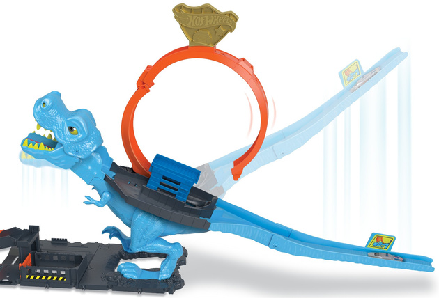 Hot Wheels Stadt-Set Loop T-Rexa + Fahrzeug