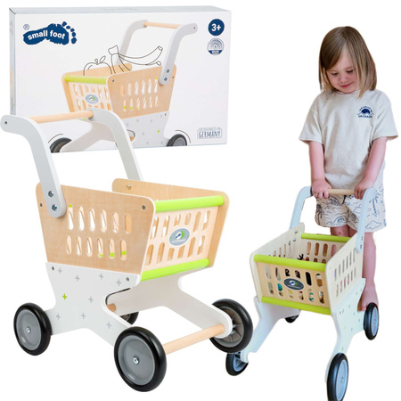 Kleiner hölzerner Leichtgewicht-Einkaufswagen mit Fuß