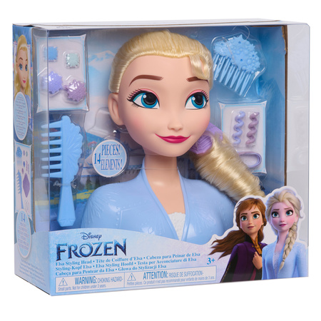 Disney Prinzessin Kopf Kämmen und Styling Puppe Elsa Die Eiskönigin +Zubehör