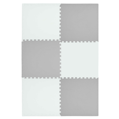 Humbi Schaumstoffmatte 180x120 Großes wasserdichtes sicheres Schaumstoffpuzzle 6 Stück weiß, grau